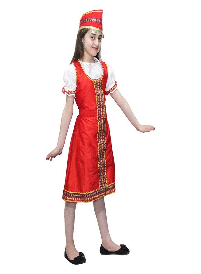 كاكو فانسي دريسيس زي تنكري حريري روسي للبنات من كاكو - أحمر، مقاس 3-4 سنوات، للبنات - Image 5